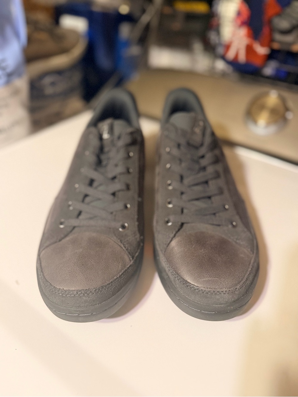 Mark Nason Skechers Black Leather Sneakers Men’s Size 12 Memory Foam